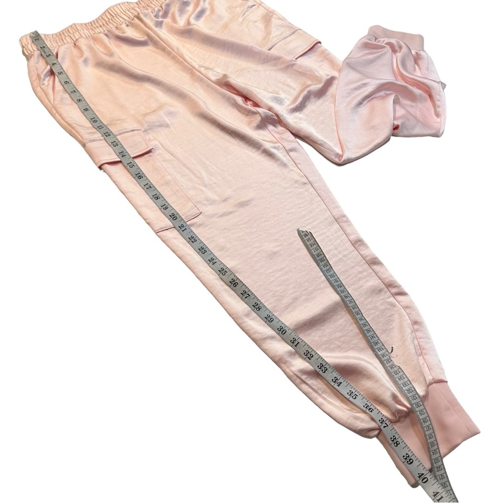 INC Pink Satin Jogger Pants Cargo Pockets, New w/ Tags, Size XL - Picture 13 of 15